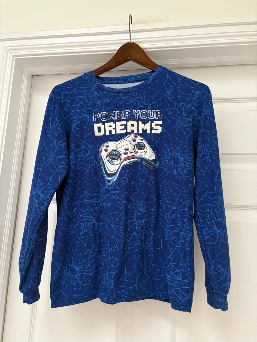 Blue 'Power Your Dreams' Graphic Gaming Tee